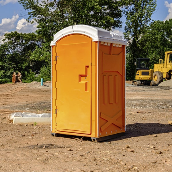 how often are the portable restrooms cleaned and serviced during a rental period in Syracuse